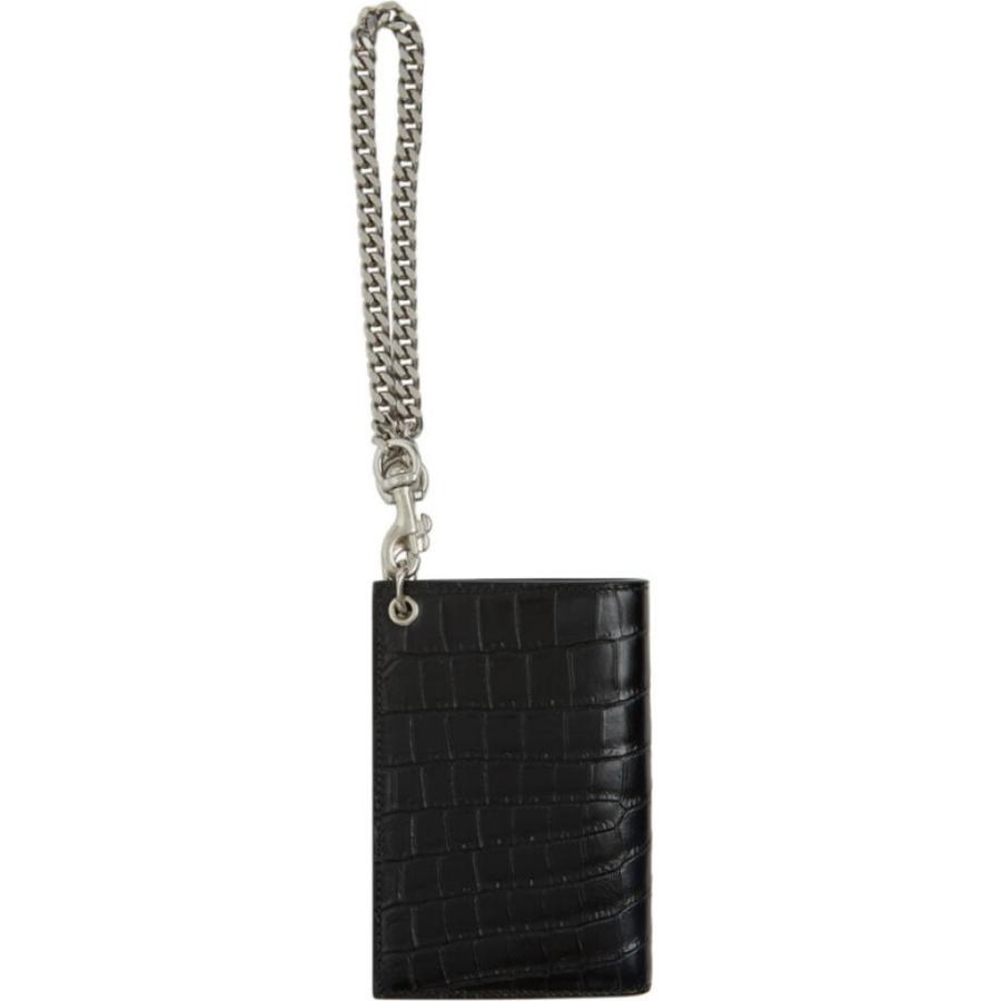 人気のクリスマスアイテムがいっぱい メンズ Laurent Saint サンローラン イヴ メンズ 財布 サンローラン イヴ Laurent Saint 財布 Black Wallet Chain Logo Croc Black 財布 Albinofoundation Org