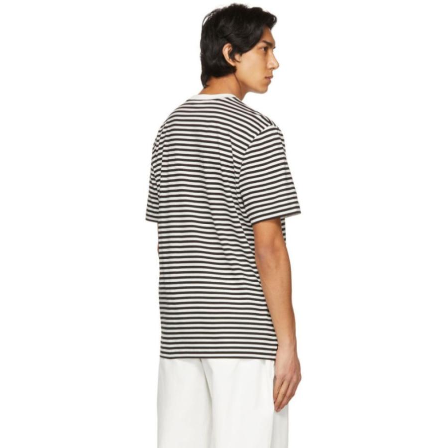 値引きする Moncler Black White T Shirt Striped Black White トップス Tシャツ メンズ Moncler モンクレール トップス メンズ Tシャツ モンクレール Tシャツ カットソー