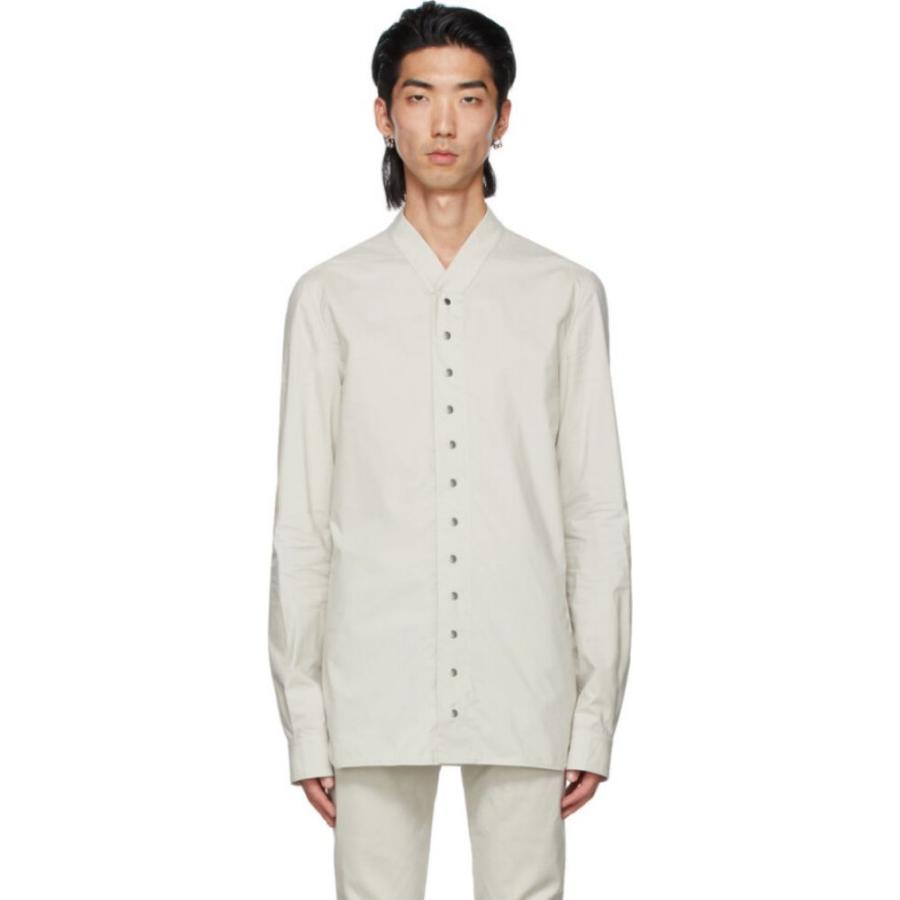 史上一番安い シャツ メンズ Owens Rick オウエンス リック トップス メンズ シャツ オウエンス リック Owens Rick トップス Oyster Shirt Faun Grey シャツ カジュアルシャツ