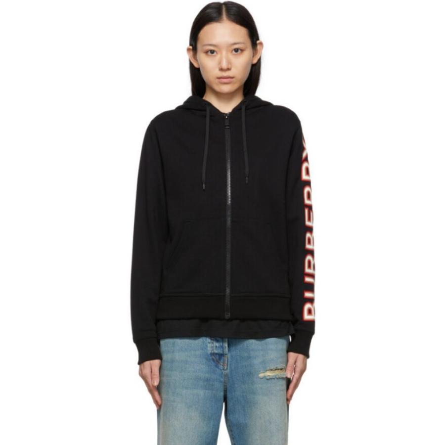 ファッション通販 パーカー バーバリー Burberry レディース Black Hoodie Zip Up Rylee Print Logo Black トップス パーカー レディース Burberry バーバリー トップス トップス Services Luthercare Com