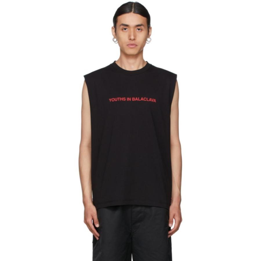 注目ブランド Youths In Black T Shirt Sleeveless Logo Black トップス ノースリーブ メンズ Balaclava In Youths バラクラバ イン ユース ノースリーブ バラクラバ イン ユース Balaclava Tシャツ カットソー Nta2 Tv