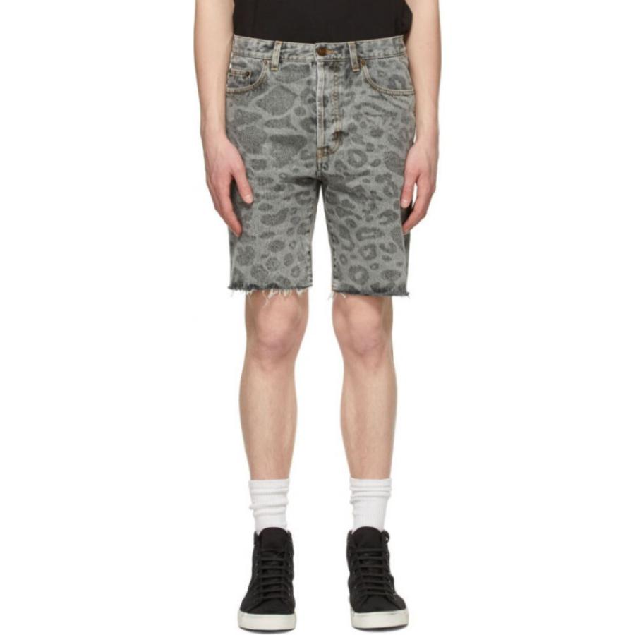 純正買蔵 イヴ サンローラン Saint Laurent メンズ ショートパンツ ボトムス パンツ Grey Leopard Raw Edge Shorts Black White 正規品 送料込 Www Superavila Com