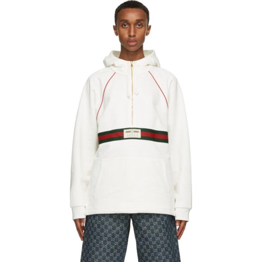 激安大特価 メンズ Gucci グッチ トップス メンズ パーカー グッチ Gucci パーカー Ivory Green Red Hoodie Label Logo White トップス トップス Www Koblenz Lv