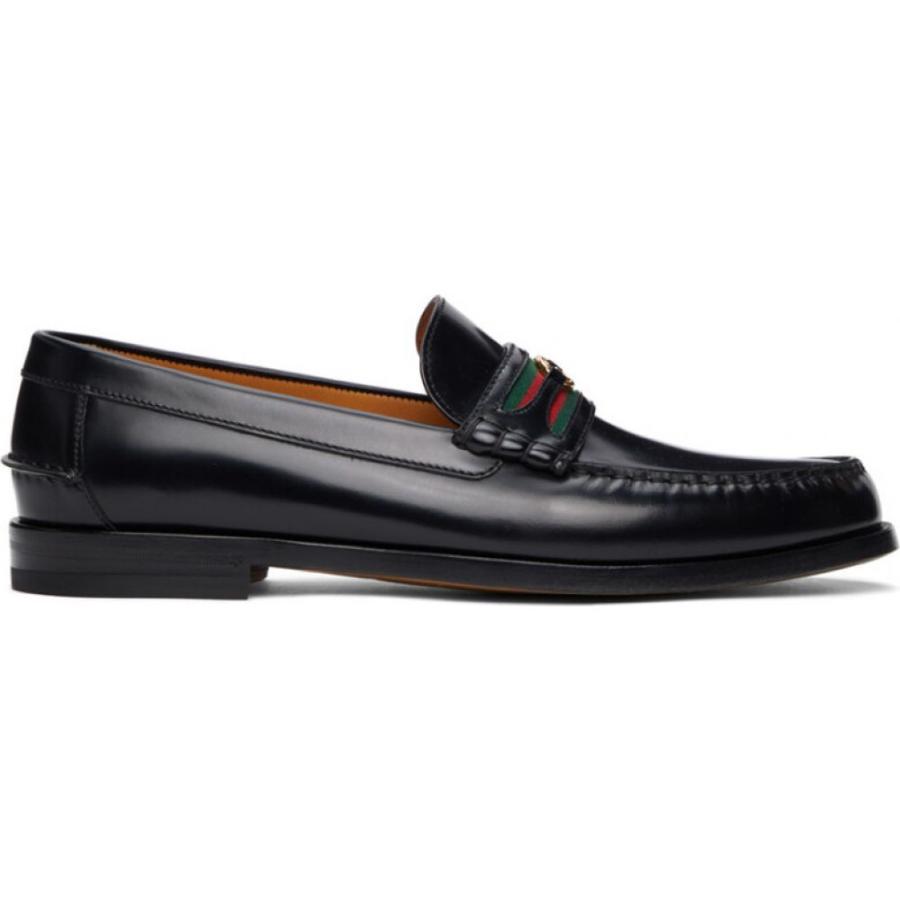日本最大級 Black シューズ 靴 ローファー メンズ Gucci グッチ シューズ 靴 メンズ ローファー グッチ Gucci Interlocking Black Loafers G シューズ