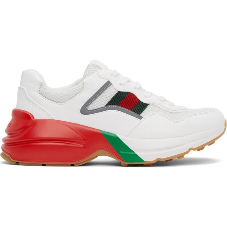 返品送料無料 Gucci グッチ シューズ 靴 メンズ スニーカー グッチ Gucci メンズ White White Red Silver Sneakers Rython Red White シューズ 靴 スニーカー シューズ Affaires Sociales Gouv Cg