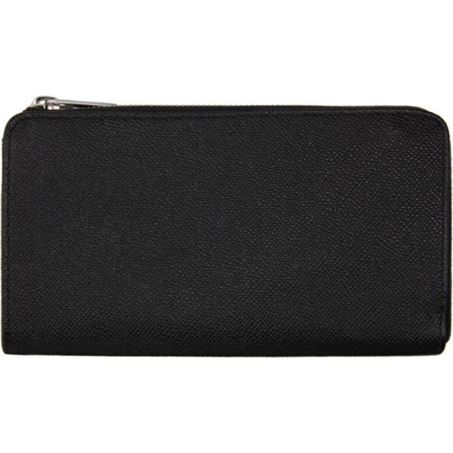 超目玉 12月 メゾン メンズ 財布 マルジェラ メゾン Margiela Maison マルジェラ Black Wallet Half Zip Leather Black 財布 メンズ Margiela Maison 財布