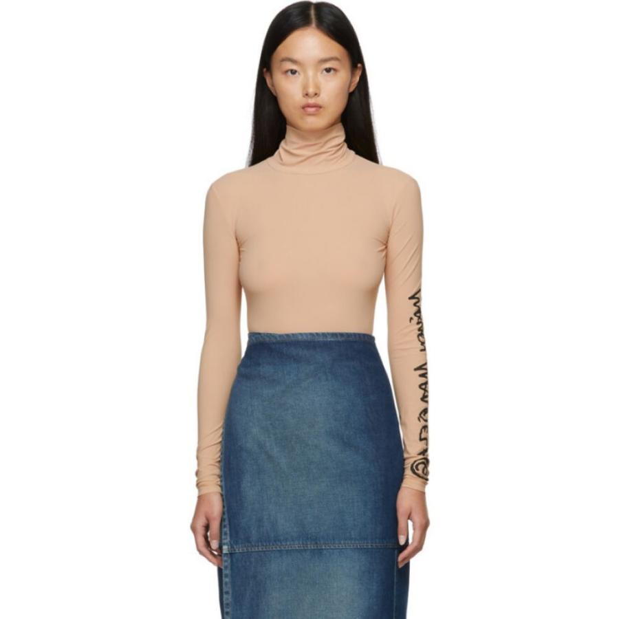 国産 Mm6 Maison Margiela メゾン マルジェラ ボディースーツ メゾン マルジェラ Mm6 Maison Margiela レディース ボディースーツ タートルネック インナー 下着 Beige Turtleneck Long Sleeve Bodysuit Beige 下着 靴下 部屋着 Www Ja Kitakyu Or Jp