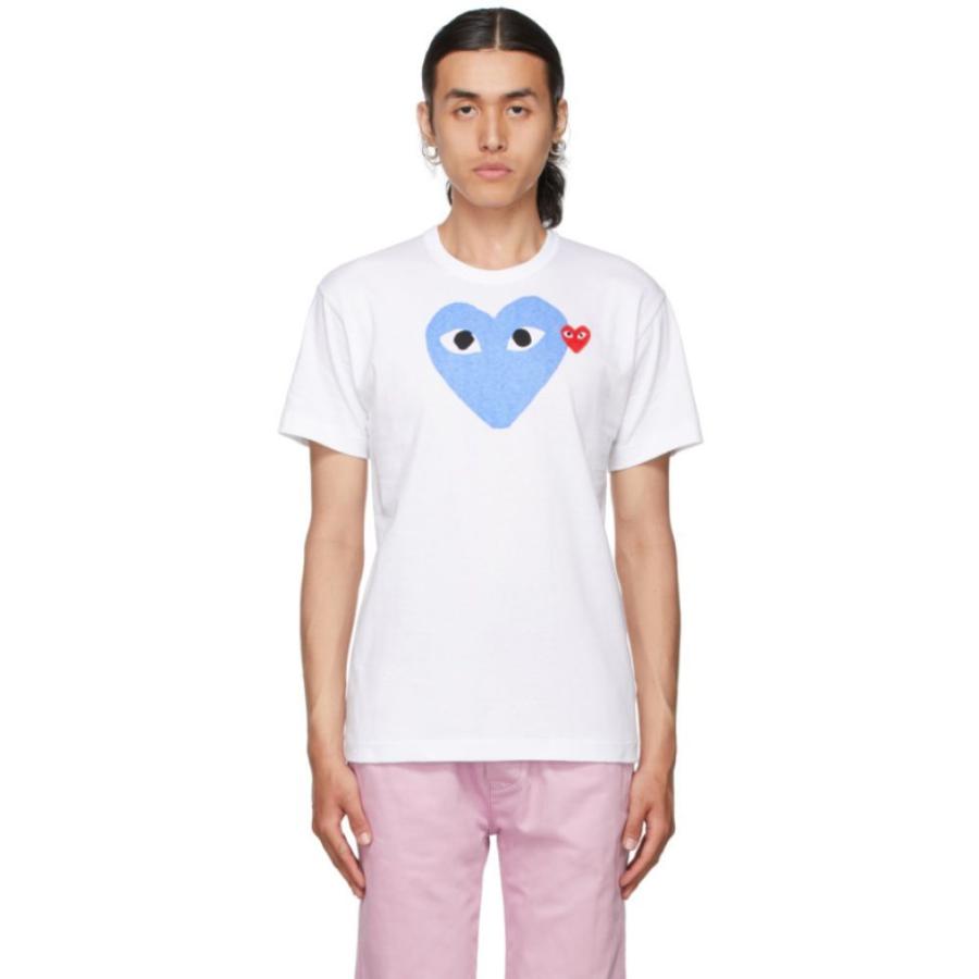 コム Blue T-Shirt Heart Big Blue & White トップス Tシャツ メンズ Play Garcons des Comme ギャルソン デ 半袖 【在庫あり/即出荷可】