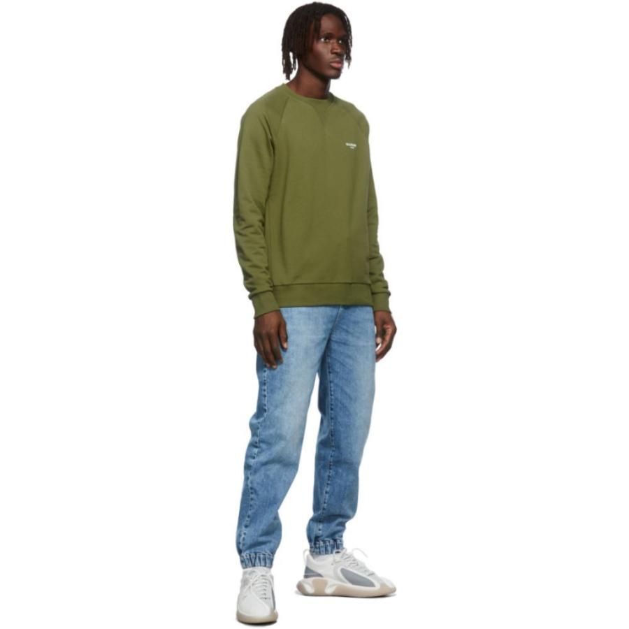 話題の行列 スウェット トレーナー メンズ Balmain バルマン トップス メンズ スウェット トレーナー バルマン Balmain トップス Khaki Sweatshirt Logo Green トップス Albinofoundation Org