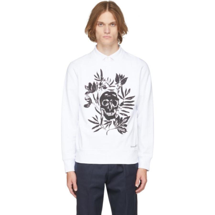 人気ブランドを アレキサンダー Mcqueen Alexander マックイーン White Mix Sweatshirt Leaves Skull White トップス スウェット トレーナー メンズ Mcqueen Alexander マックイーン アレキサンダー トップス Pharmapathway Com
