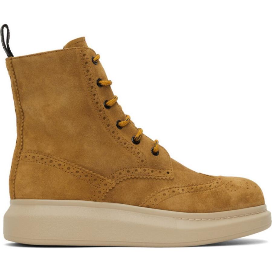 アレキサンダー マックイーン Alexander Mcqueen ファッション メンズ ブーツ レースアップブーツ Alexander シューズ 靴 Lace Up Tan Bark Hc m Suede 3号店 フェルマート Boots Lace Up Brown Fermart 素晴らしい