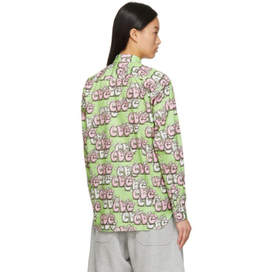 コム デ ギャルソン Comme des Garcons Shirt レディース ブラウス・シャツ トップス Green KAWS Edition Printed Pattern Shirt Print｜fermart3-store｜03