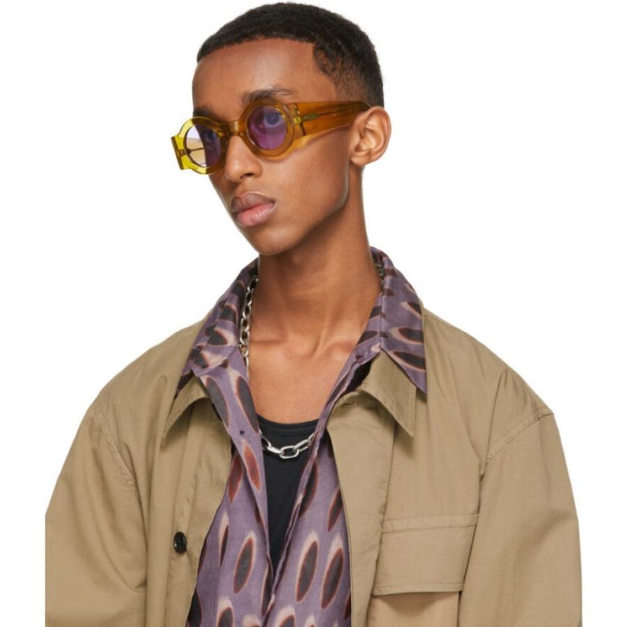 100 安い ノッテン ヴァン ドリス メガネ サングラス ノッテン ヴァン ドリス Noten Van Dries Dries Yellow Sunglasses Round Edition Farrow Linda Yellow ラウンド メガネ サングラス メンズ Noten Van 財布 帽子 ファッション小物