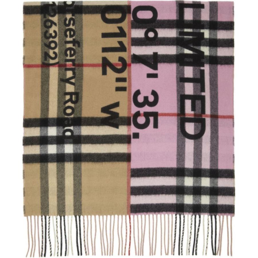 誠実 Burberry バーバリー Pink Peony Scarf Check Giant Pink Beige マフラー スカーフ ストール レディース Burberry バーバリー レディース マフラー スカーフ ストール 財布 帽子 ファッション小物