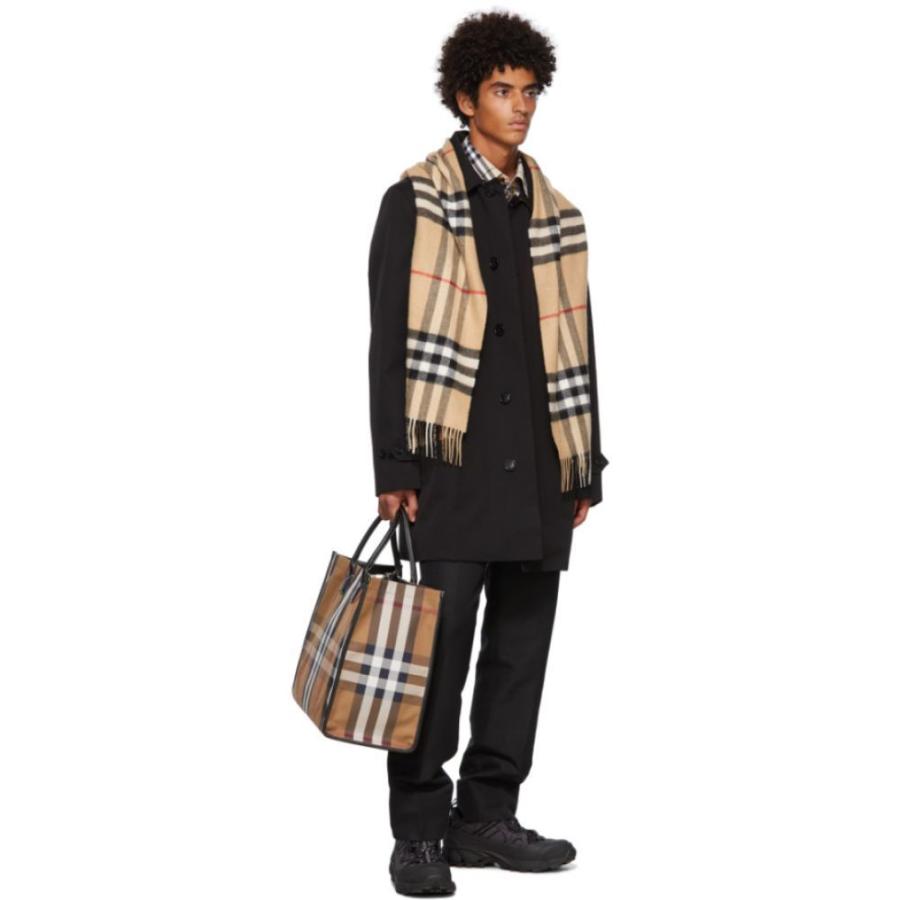 レビュー高評価の商品 Brown マフラー スカーフ ストール メンズ Burberry バーバリー メンズ マフラー スカーフ ストール バーバリー Burberry Giant Check Camel Scarf Check 財布 帽子 ファッション小物 Albinofoundation Org