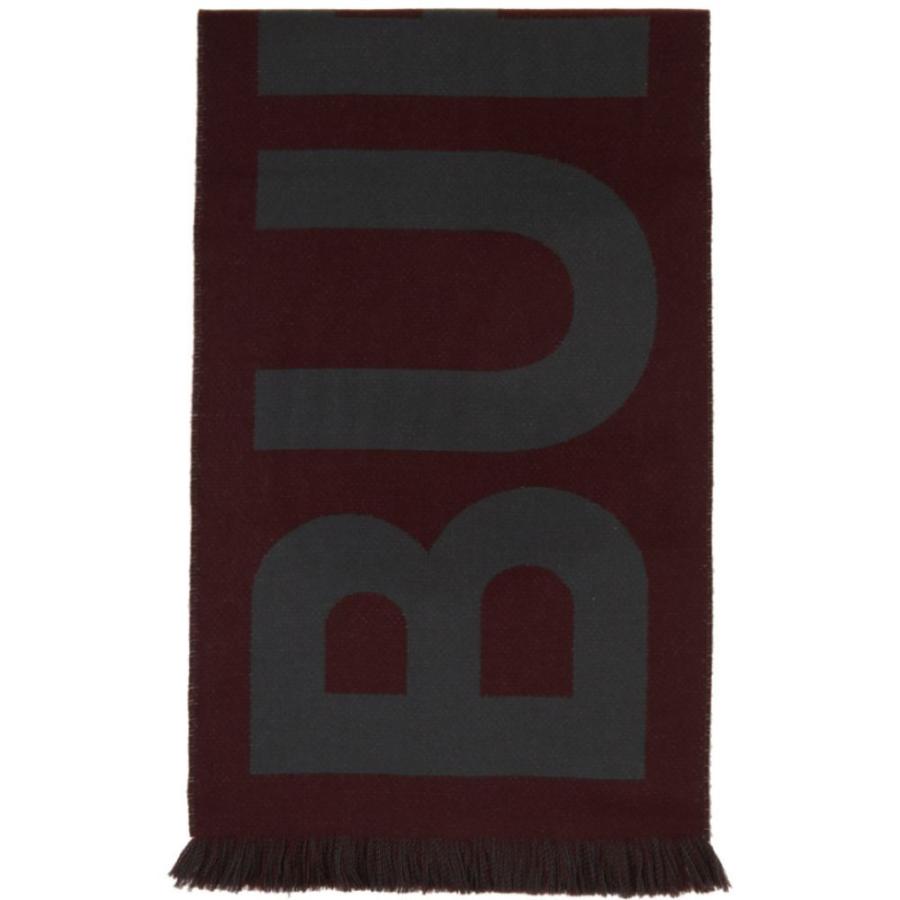 人気の バーバリー Burberry Maroon Grey Scarf Logo Jacquard Wool マフラー スカーフ ストール メンズ マフラー サイズ Onesize Www Oroagri Eu