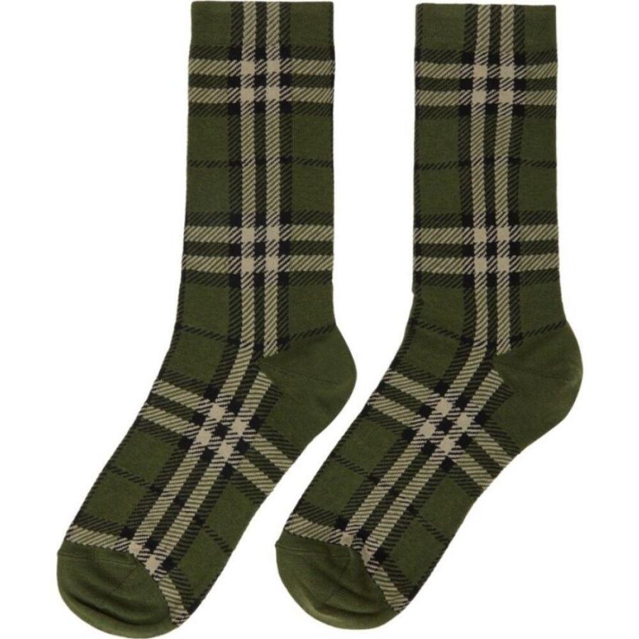 人気ブラドン Burberry Green Military Socks Mid Check Intarsia Green インナー 下着 ソックス メンズ Burberry バーバリー インナー 下着 メンズ ソックス バーバリー 靴下 Hermandad Estrella Org