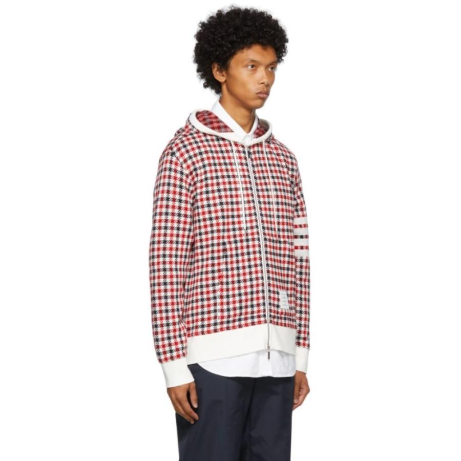 高い品質 パーカー メンズ Browne Thom ブラウン トム トップス メンズ パーカー ブラウン トム Browne Thom トップス Red Black White Hoodie Zip Up 4 Bar Check Club Gun Multicolor トップス Albinofoundation Org