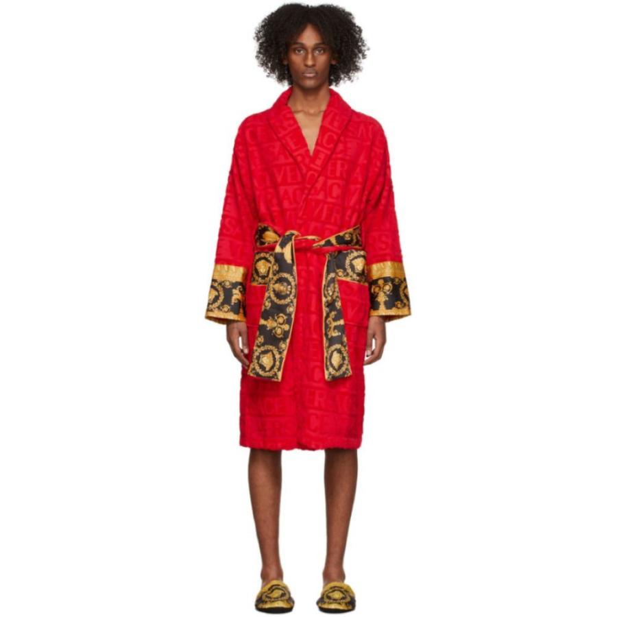 ヴェルサーチェ Versace 下着 靴下 部屋着 メンズ ガウン バスローブ インナー 下着 Red I Heart メンズファッション インナー 下着 Baroque Robe Red Hc m フェルマート Fermart 3号店 アウトレット販売品