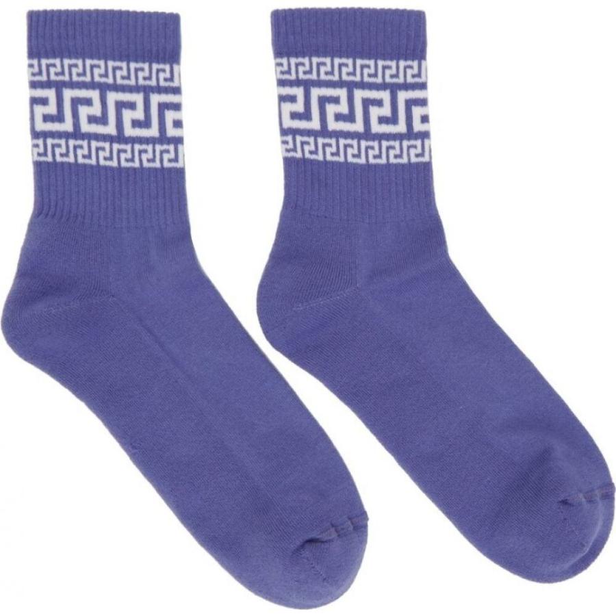 安い ソックス メンズ Versace ヴェルサーチ インナー 下着 メンズ ソックス ヴェルサーチ Versace インナー 下着 Blue Socks Greca Blue 靴下 Www Varney Com Br