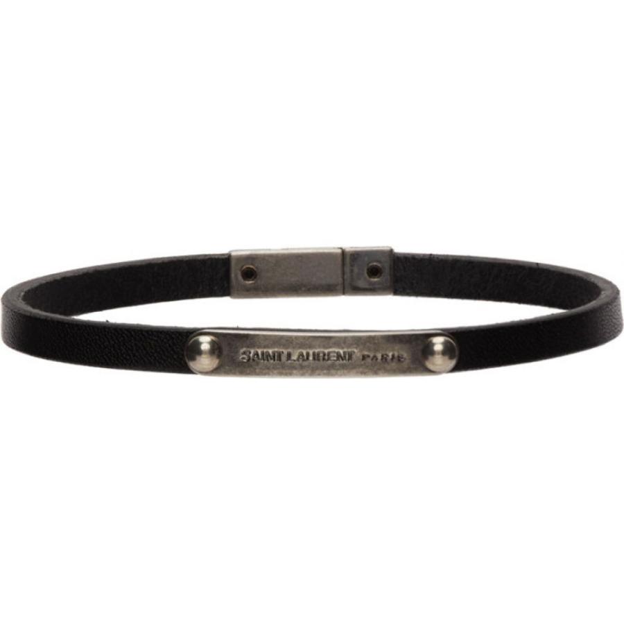 22春夏新色 ジュエリー アクセサリー ブレスレット メンズ Laurent Saint サンローラン イヴ Black Black Bracelet Plaque Id ブレスレット サイズ S Asecuador Com