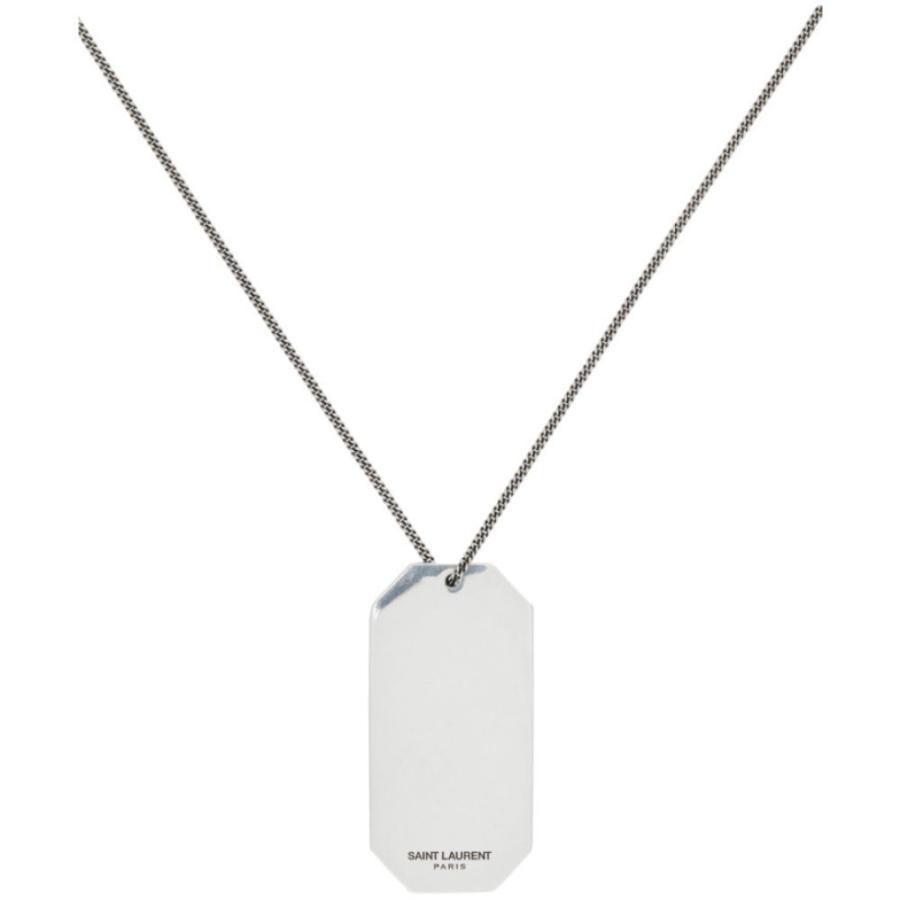 専門店では Laurent Saint イヴ Silver Oxidized Necklace Dog Silver ジュエリー アクセサリー ドッグタグ ネックレス メンズ Laurent Saint サンローラン イヴ メンズ ネックレス サンローラン メンズアクセサリー Postetelecom Gouv Cg