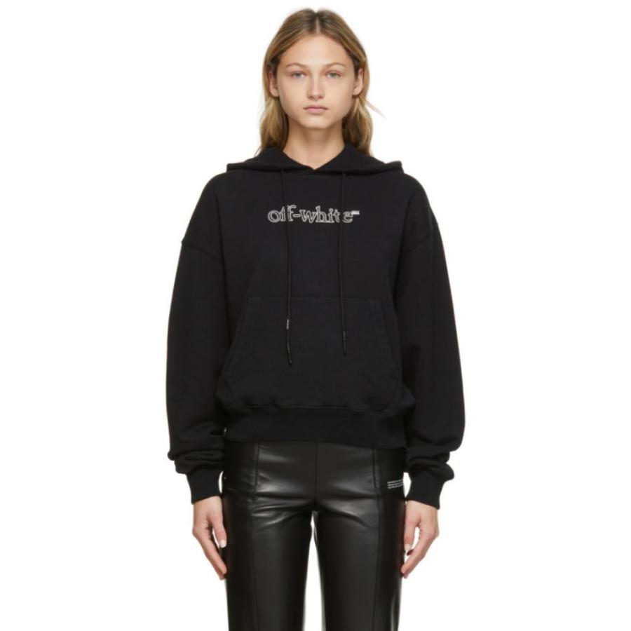 大人気商品 Off White オフホワイト パーカー レディース トップス オフホワイト Off White レディース パーカー トップス Slanted Logo Hoodie Black White トップス Smssvg Org