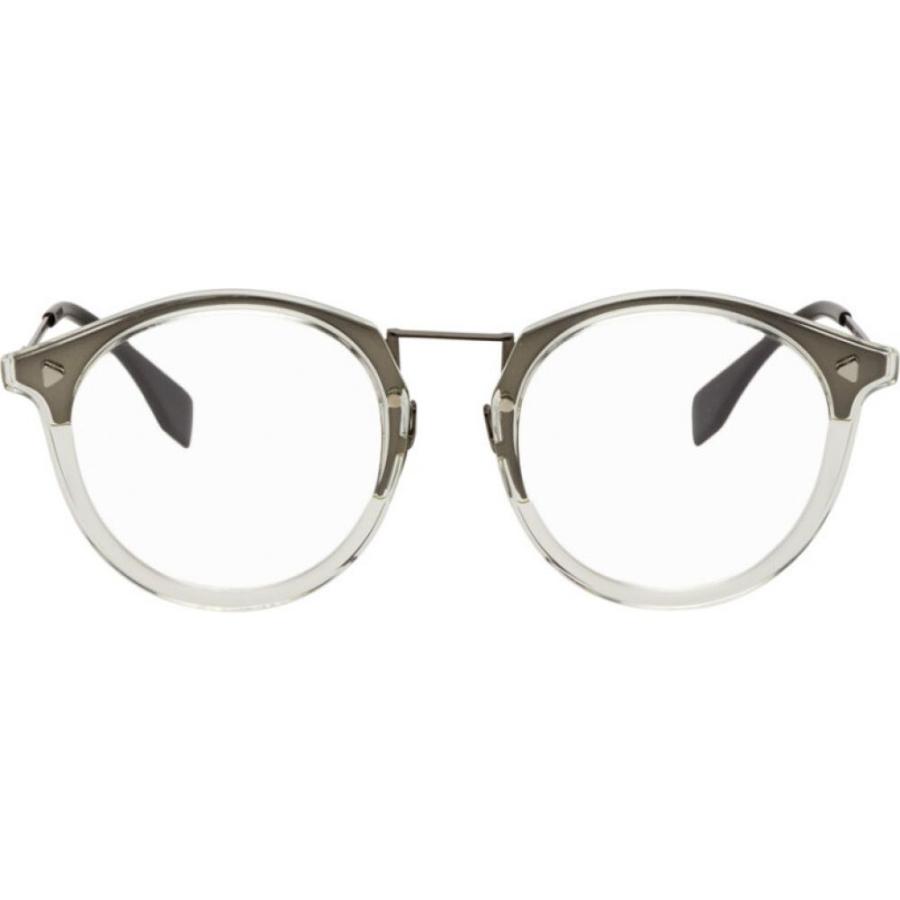 直送商品 Fendi フェンディ メガネ サングラス メンズ ファッション小物 フェンディ Fendi メンズ メガネ サングラス Transparent Gunmetal Round Forever Glasses Dark Ruthenium Clear 財布 帽子 ファッション小物 Headshotsbar Com