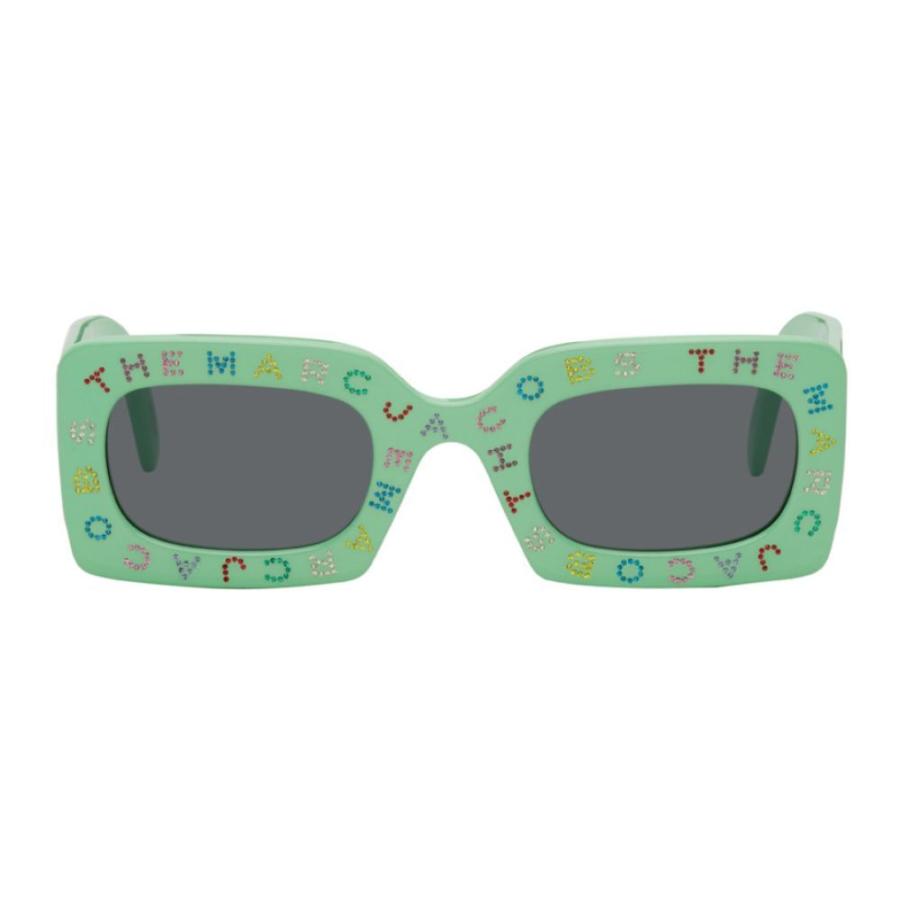 超安い品質 マーク ジェイコブス Marc Jacobs レディース メガネ・サングラス Green Rectangle Logo Sunglasses Green サングラス