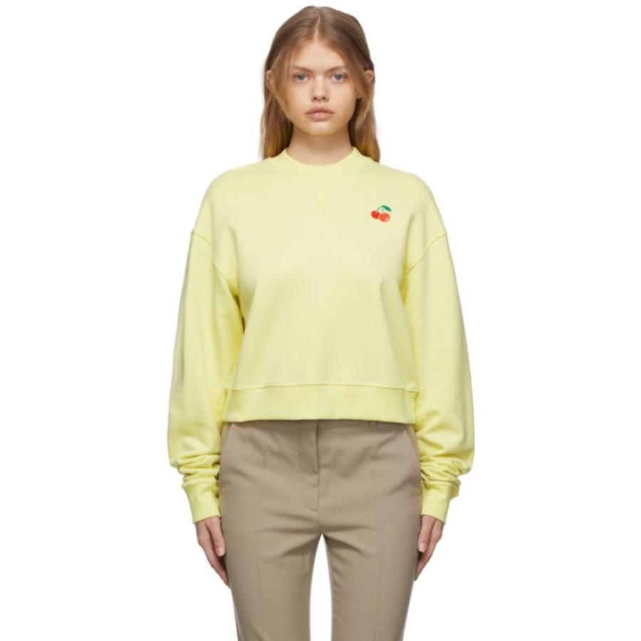 高級感 Yellow トップス スウェット トレーナー レディース Sportmax スポーツマックス レディース スウェット トレーナー スポーツマックス Sportmax Stretch Lemon Sweatshirt Cotton トップス Porsugraciaparasugloria Com