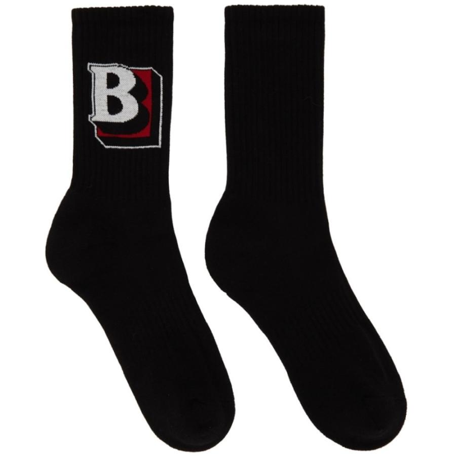 Burberry バーバリー ソックス メンズ インナー・下着バーバリー Burberry メンズ ソックス インナー・下着 Black 'B' Logo Sports Socks Black