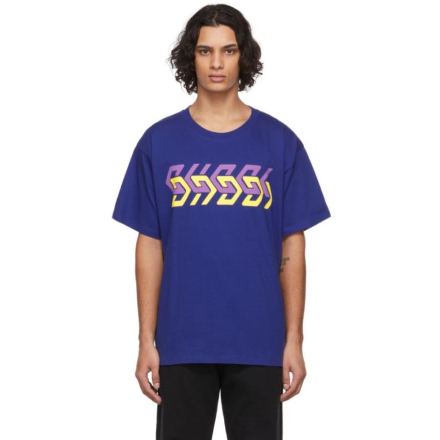 注目の Gucci グッチ Tシャツ メンズ トップス グッチ Gucci メンズ Tシャツ トップス Blue Mirror T Shirt Marino Multicolor Tシャツ カットソー Smssvg Org