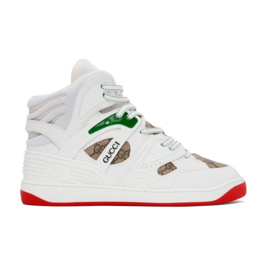 希少 黒入荷 White シューズ 靴 スニーカー メンズ Gucci グッチ シューズ 靴 メンズ スニーカー グッチ Gucci White Brown Sneakers G Interlocking Basket シューズ Smssvg Org