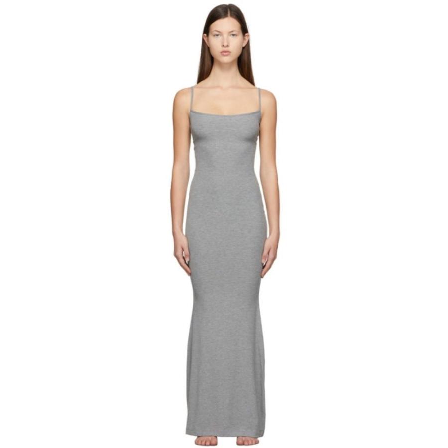 新しいプレセール スキムズ Skims レディース ワンピース スリップドレス ワンピース ドレス Grey Soft Lounge Slip Dress Heather Grey ネット販売店 Ssl Daikyogo Or Jp