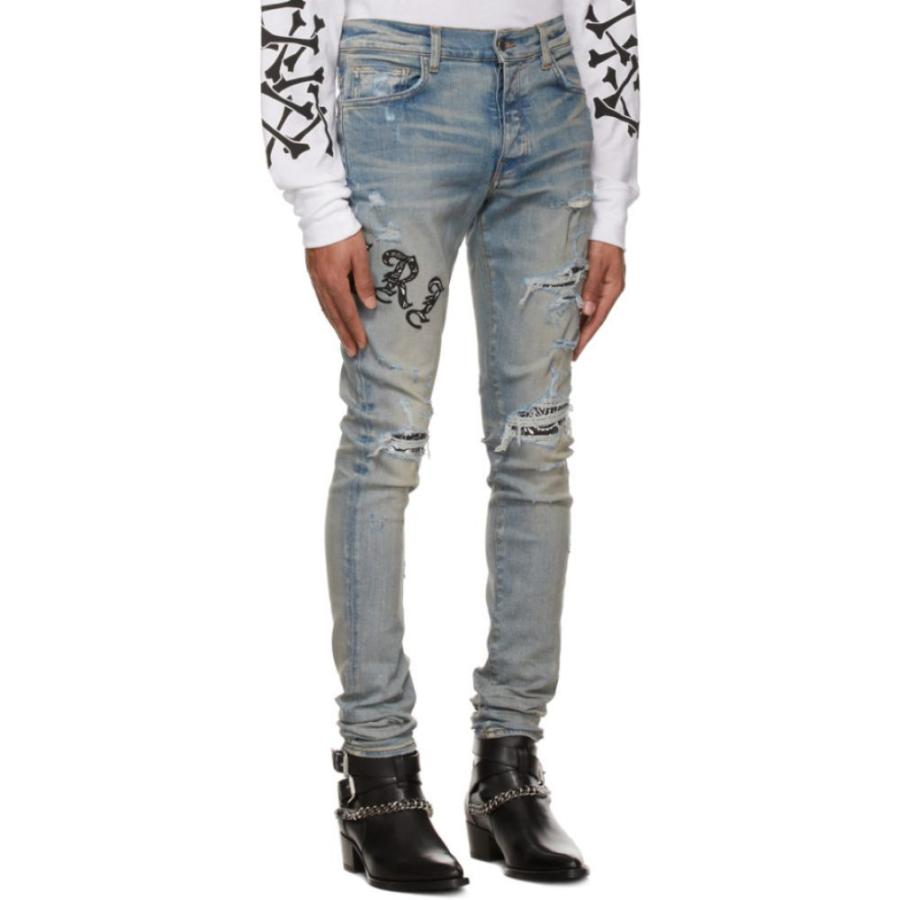 驚きの値段】 AMIRI アミリ OLD ENGLISH LOGO JEAN ブラックデニム