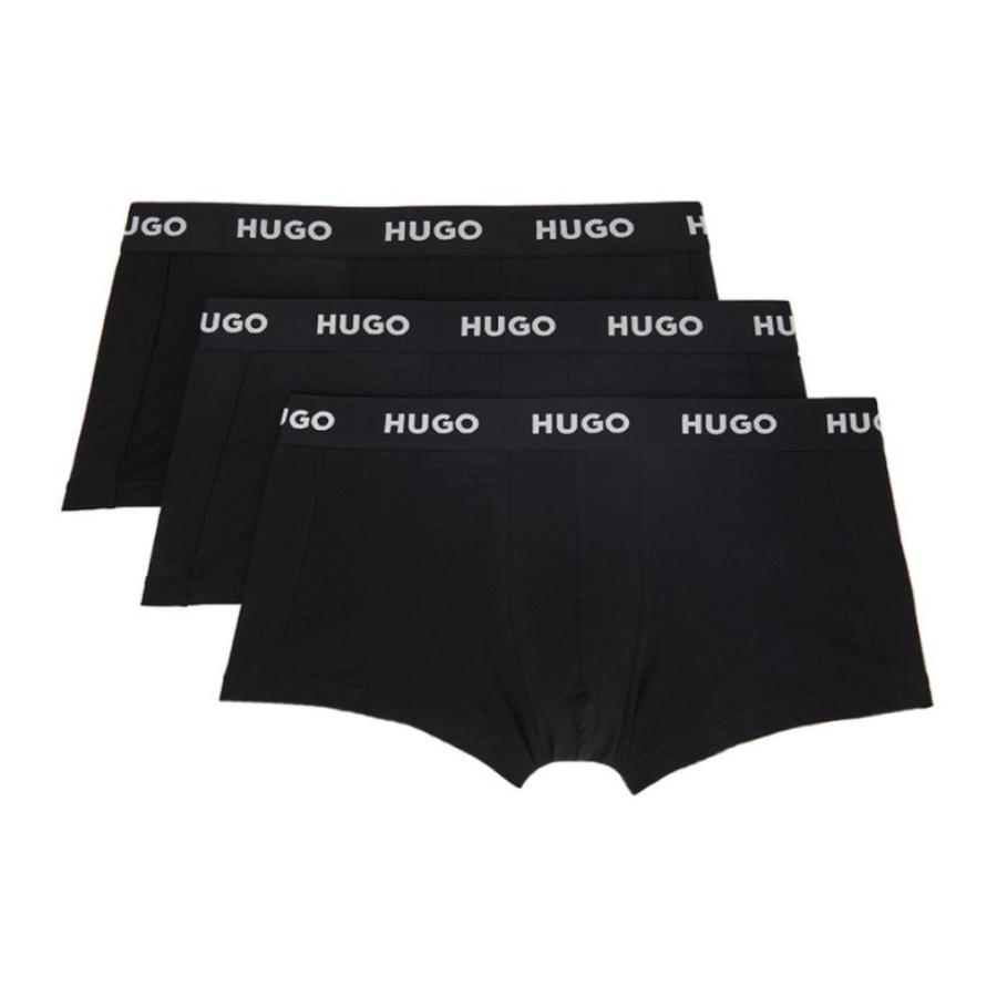 超爆安  Logo Black Three-Pack インナー・下着 ボクサーパンツ メンズ Hugo ボス ヒューゴ Boxer Black Briefs トランクス
