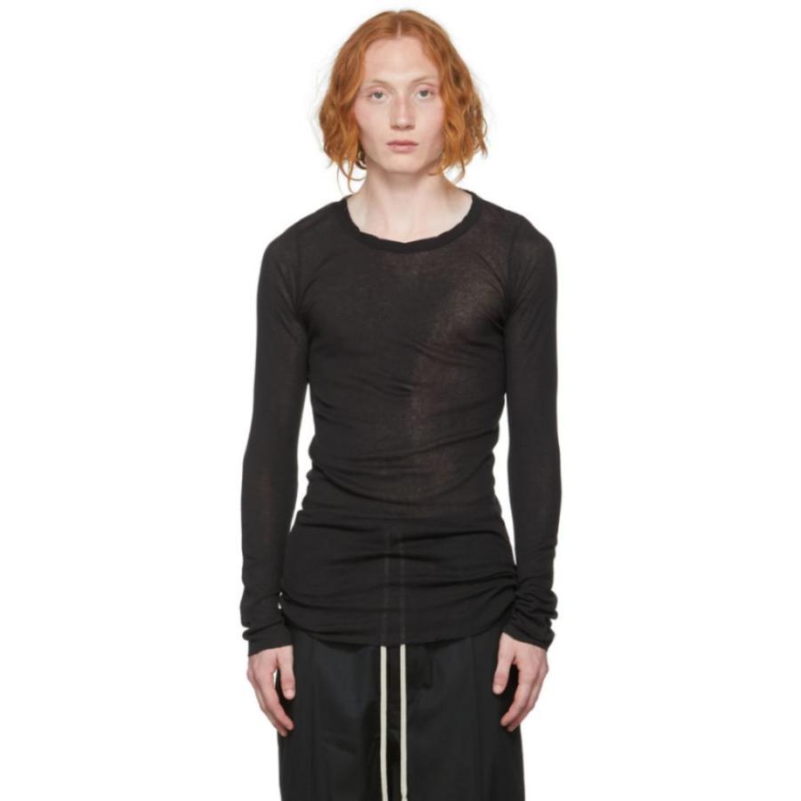 ファッション 2種類選べる リック オウエンス Rick Owens メンズ 長袖tシャツ トップス Black Cotton Long Sleeve T Shirt Black Aferw847tg Www Boulevardrestaurants Com