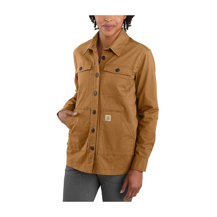 22年最新海外 ジャケット レディース Carhartt カーハート シャツジャケット Brown Carhartt Overshirt Lined Twill Fit Relaxed アウター その他コート アウター サイズ M Ppkbppa Pacitankab Go Id