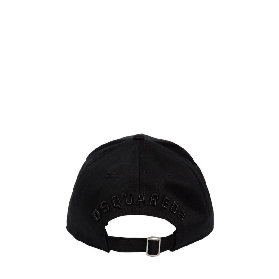 大きな取引 ディースクエアード Dsquared2 メンズ キャップ 帽子 Icon Cotton Canvas Baseball Hat Black キャップ サイズ Unique