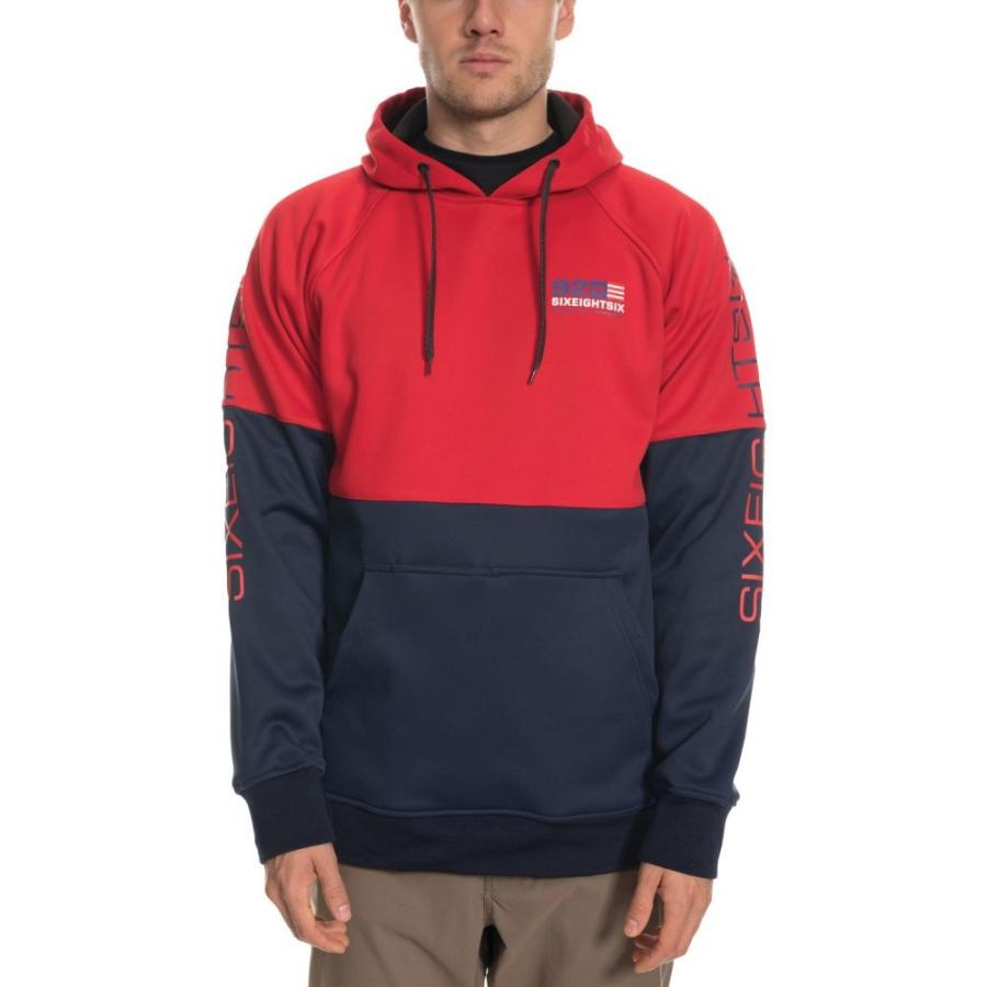 最新な シックス エイト シックス 686 メンズ スキー・スノーボード パーカー トップス Link Bonded Pullover DWR Hoodie Red Colorblock, オオトウムラ a0103f13