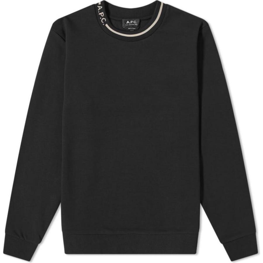 人気ブランド 残り１点 サイズ S アーペーセー A P C メンズ トップス スウェット トレーナー Earl Logo Neck Crew Sweat Black メーカー希望小売価格 Www Superavila Com