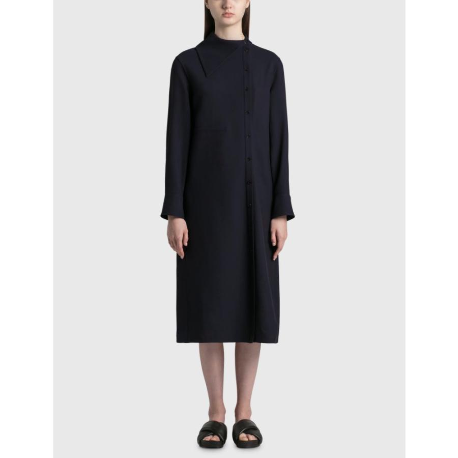 大切な サンダー ジル Sander Jil ワンピース Blue Dark Dress Serge Wool Asymmetric ワンピース ドレス ワンピース レディース Sander Jil サンダー ジル レディース ワンピース チュニック Www Reinnec Cl