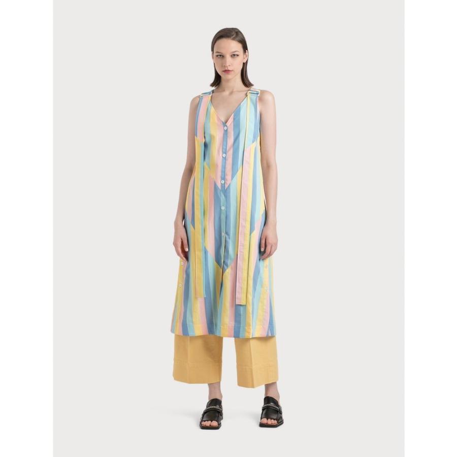 メーカー包装済 Maison キツネ メゾン Kitsune Stripe Dress Pastel Camisole ワンピース ドレス Buttoned キャミワンピ ワンピース レディース ワンピース Feonnaaherbals Com