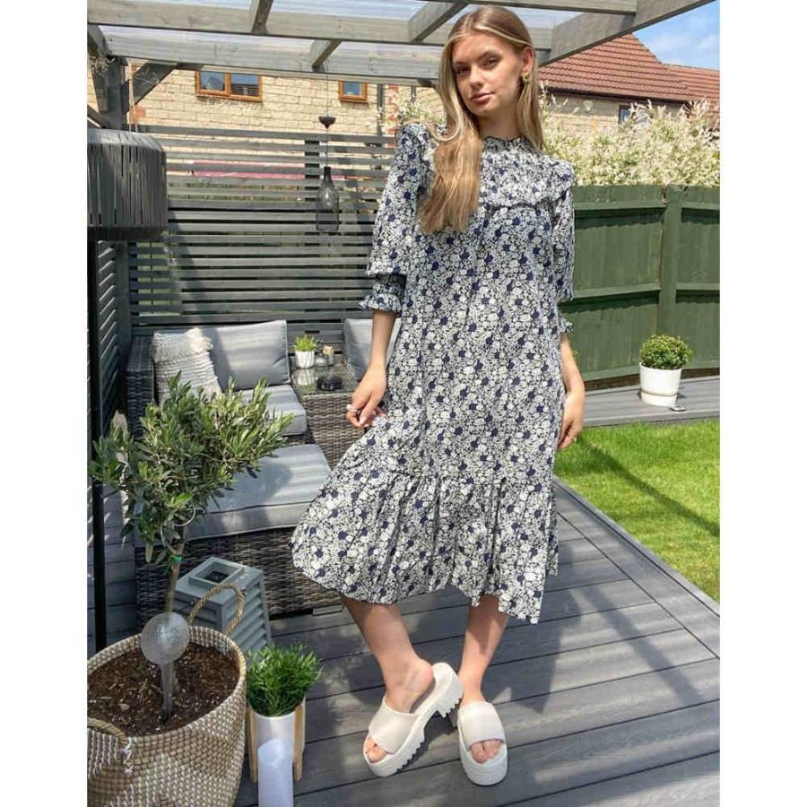 ヴィラ Vila レディース ワンピース ａライン ワンピース ドレス Tiered Midi Dress In Floral ネイビー Ap フェルマート Fermart 1号店 通販 Yahoo ショッピング