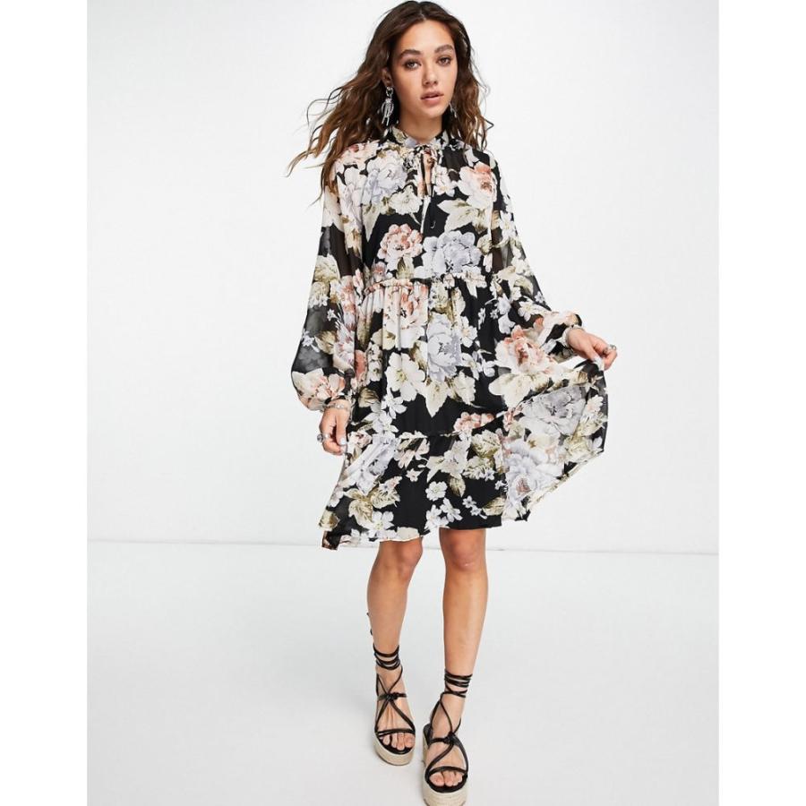 ヴィラ Vila レディース ワンピース ワンピース ドレス Long Sleeve Boho Smock Dress In Black ブラック Ap フェルマート Fermart 1号店 通販 Yahoo ショッピング