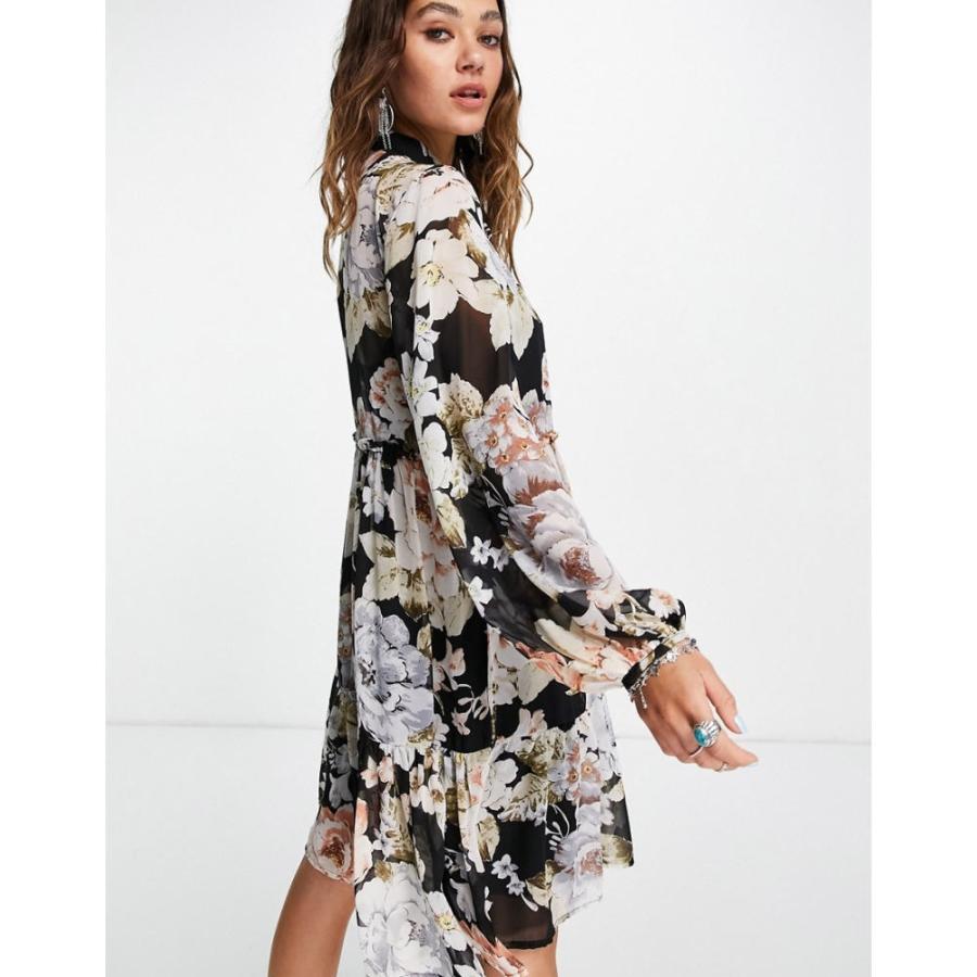 ヴィラ Vila レディース ワンピース ワンピース ドレス Long Sleeve Boho Smock Dress In Black ブラック Ap フェルマート Fermart 1号店 通販 Yahoo ショッピング