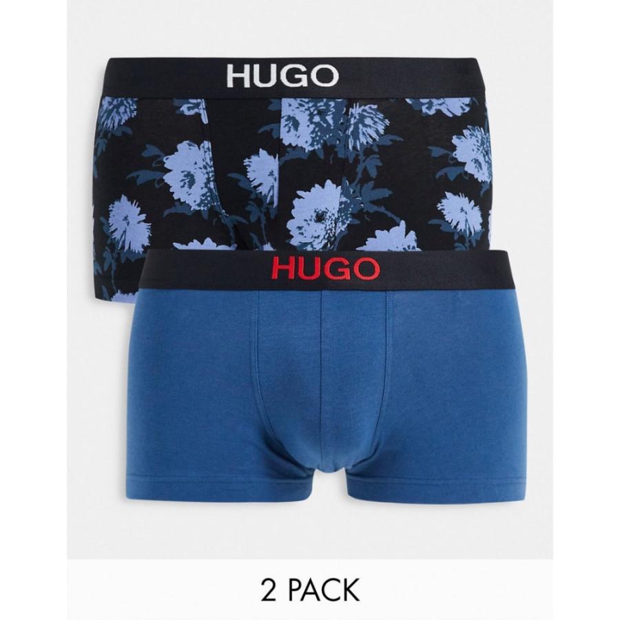 日本限定モデル Trunks Pack 2 Brother Hugo インナー 下着 ボクサーパンツ メンズ Bodywear Hugo ボス ヒューゴ メンズ ボクサーパンツ ボス ヒューゴ Bodywear Hugo In ブルー Floral Blue 下着 靴下 部屋着