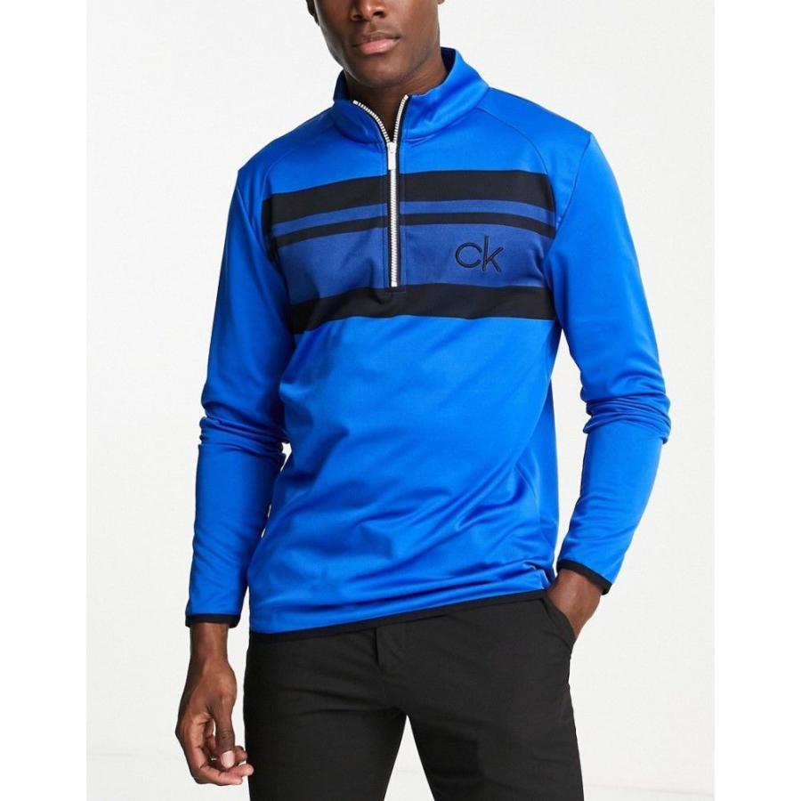 激安買取東京 カルバンクライン Calvin Klein Golf メンズ スウェット トレーナー トップス Half Zip Sweat Top In Blue ブルー 在庫僅少 Www Superavila Com