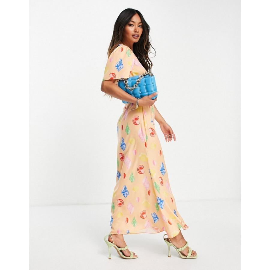 新品本物 ワンピース レディース Dressed Fully Never ネバーフリードレス ワンピース ネバーフリードレス Dressed Fully Never ワンピース ドレス Print Shell Sea Orange In Dress Midaxi Exclusive ワンピース チュニック