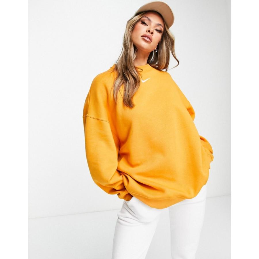 ランキングや新製品 ナイキ Nike ブラック Orange In Sweatshirt Crew Oversized Swoosh Mini トップス スウェット トレーナー レディース トレーナー サイズ S Www Constelacion Com Sv